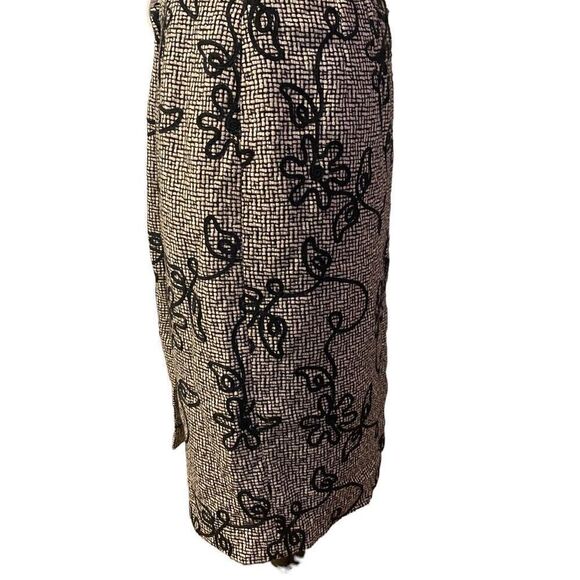 Talbots‎ Wool Tan and Black Floral Pencil Skirt Sz 14 - Picture 3 of 10